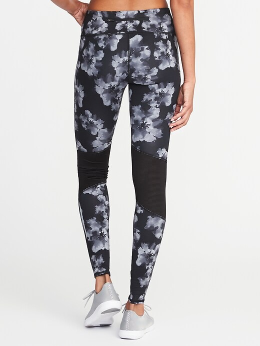 View large product image 2 of 3. Mid-Rise Floral-Print Run Leggings for Women