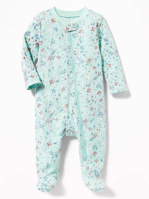 View large product image 1 of 2. Easter-Print Footed One-Piece for Baby