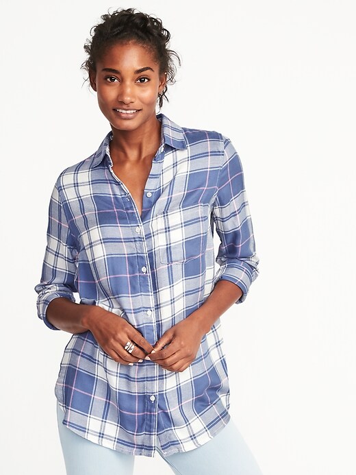 Relaxed Lightweight Twill Shirt for Women | Old Navy