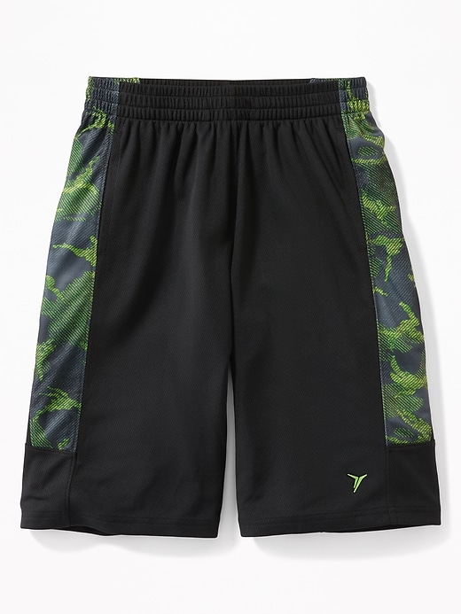 View large product image 1 of 3. Mesh Printed Side-Panel Basketball Shorts For Boys