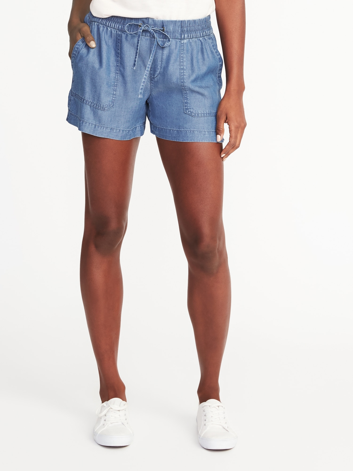 Soft Tencel® Utility Shorts For Women - 4 inch inseam | Old Navy
