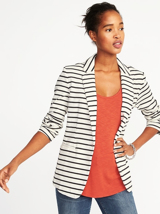 Image number 4 showing, Classic Striped Knit Blazer for Women