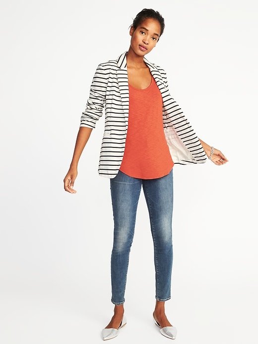 Image number 3 showing, Classic Striped Knit Blazer for Women