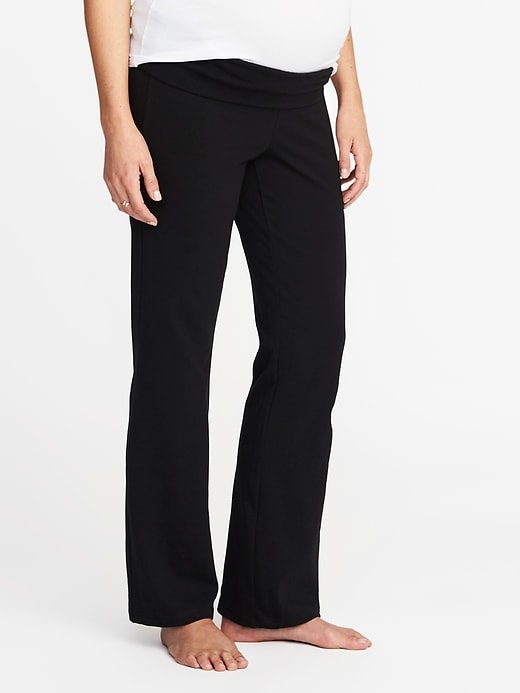 View large product image 1 of 1. Maternity Roll-Panel Boot-Cut Yoga Pants