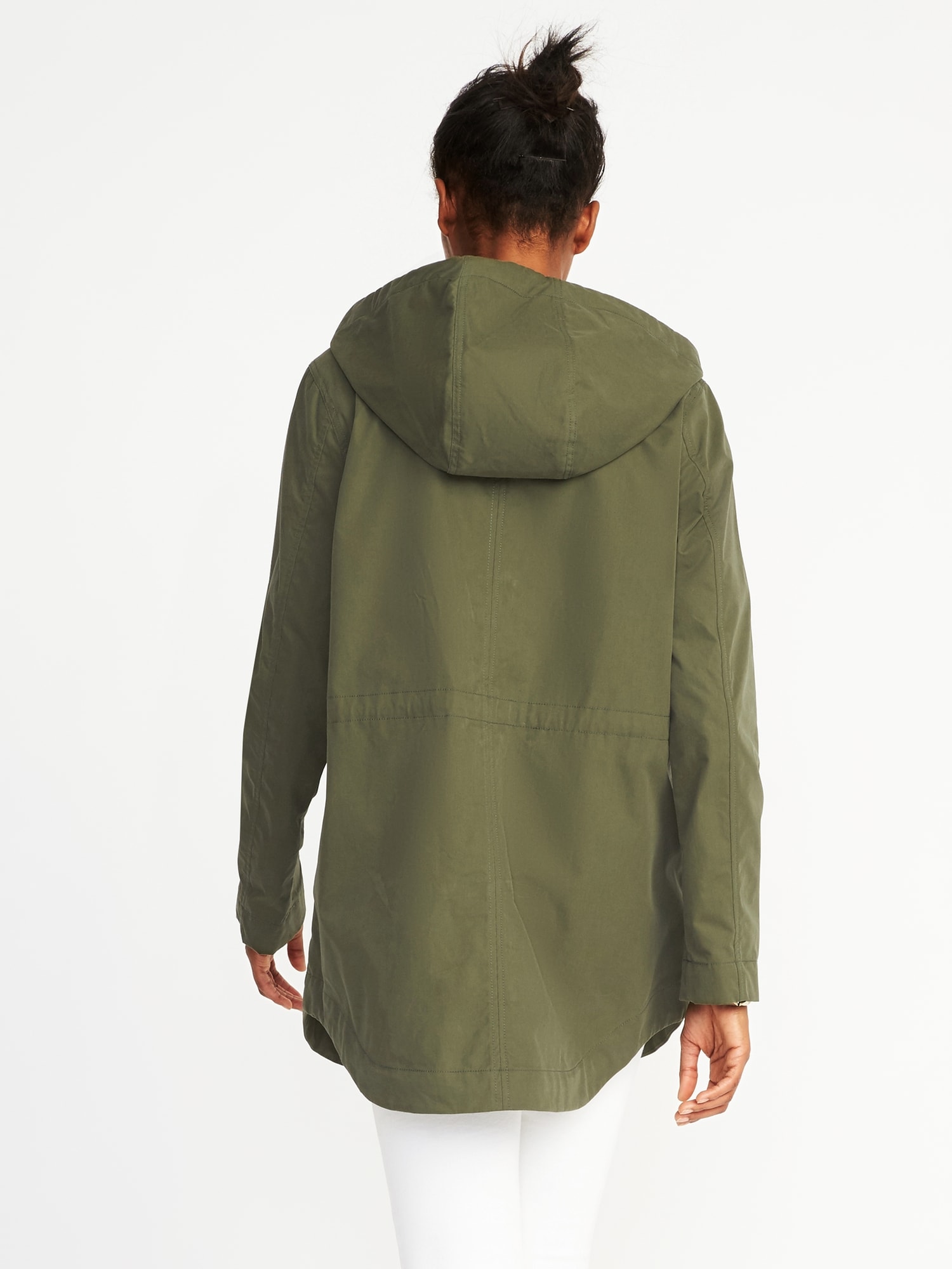 Hooded Canvas WaterResistant Jacket for Women Old Navy
