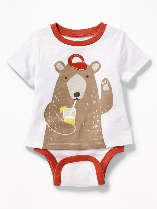 View large product image 1 of 1. 2-in-1 Graphic Bodysuit For Baby