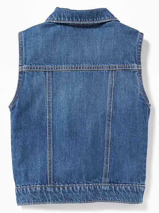 View large product image 2 of 3. Button-Front Denim Vest for Girls