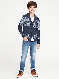 View large product image 3 of 3. Marled Shawl-Collar Cardigan for Boys