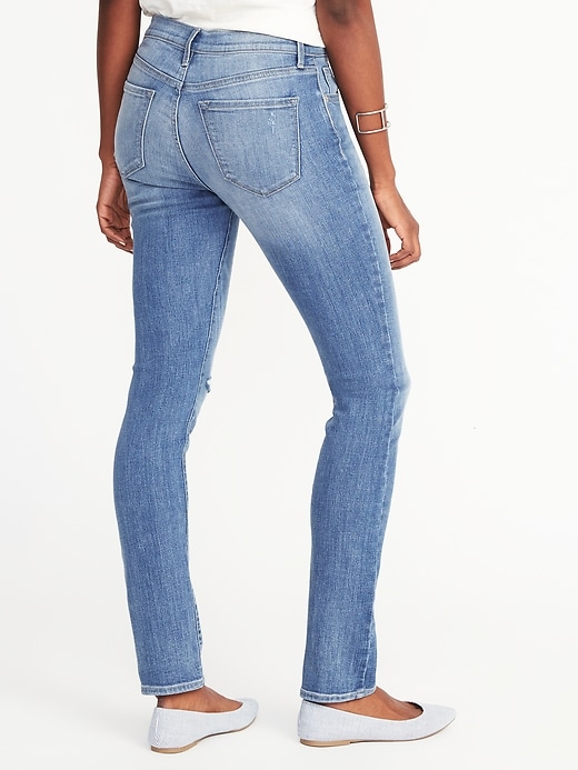View large product image 2 of 2. Mid-Rise Curvy Straight Jeans for Women