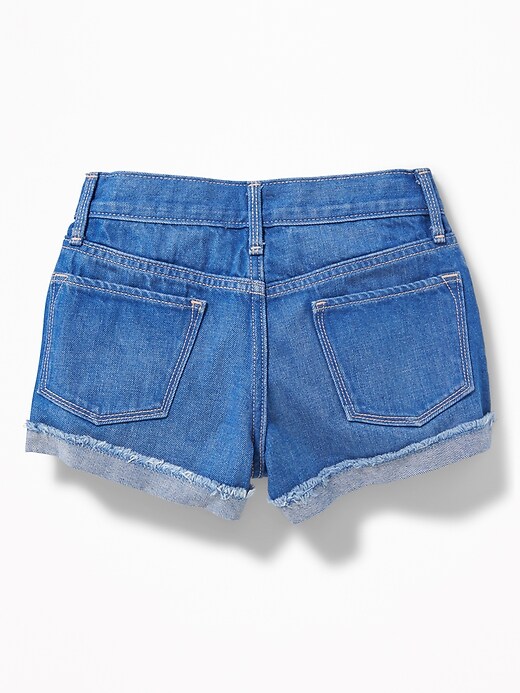 View large product image 2 of 3. Embroidered "Dream" Graphic Denim Shorts for Girls