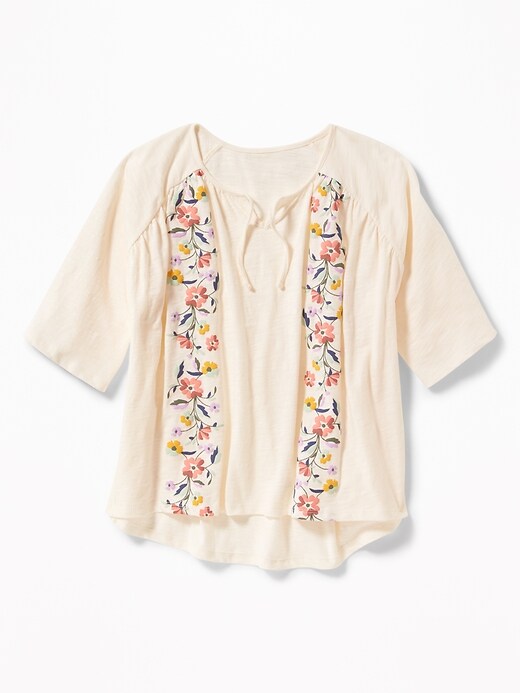 View large product image 1 of 3. Raglan-Sleeve Puff-Print Top for Girls