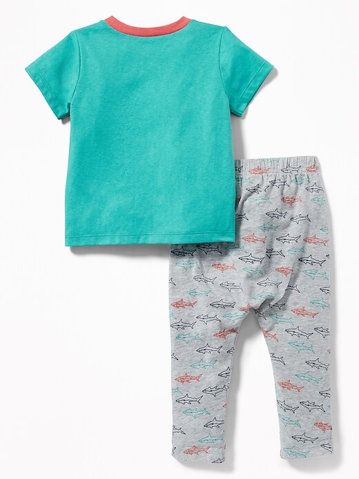 View large product image 2 of 2. Chest-Pocket Tee & Printed Jersey Pants Set for Baby