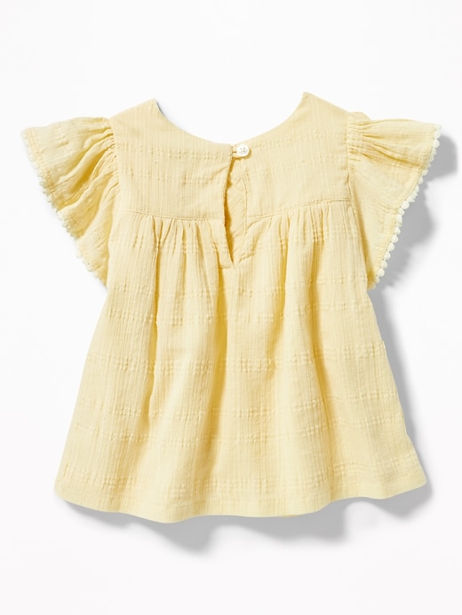 View large product image 2 of 5. Flutter-Sleeve Dobby Top for Toddler Girls