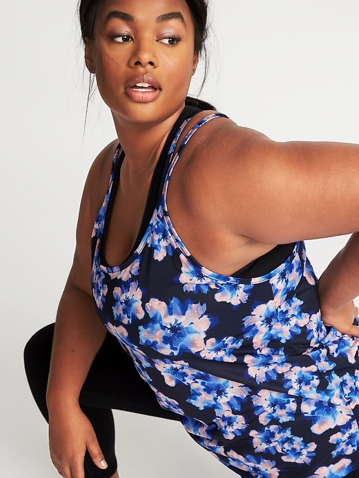 Image number 4 showing, Plus-Size Printed Strappy Performance Tank