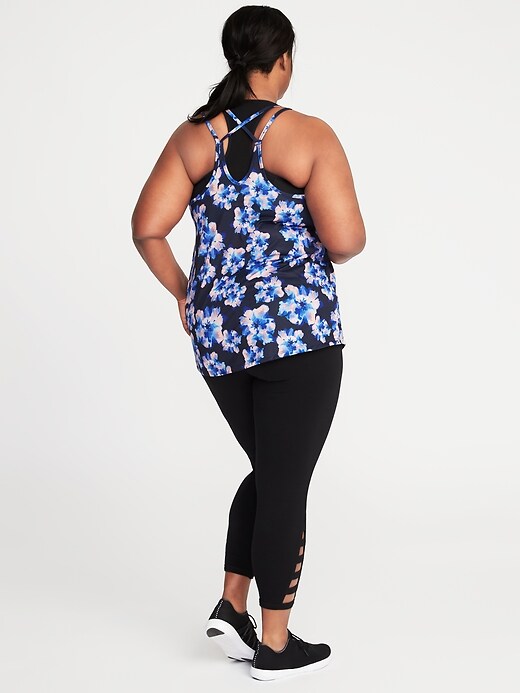 Image number 3 showing, Plus-Size Printed Strappy Performance Tank