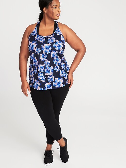 Image number 2 showing, Plus-Size Printed Strappy Performance Tank