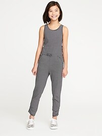 View large product image 3 of 3. Sleeveless Jersey-Knit Jumpsuit for Girls