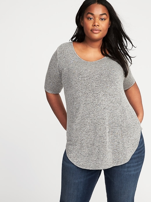Image number 1 showing, Relaxed Plus-Size Plush-Knit Tunic