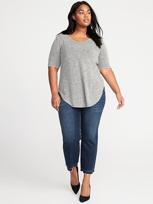 Image number 3 showing, Relaxed Plus-Size Plush-Knit Tunic