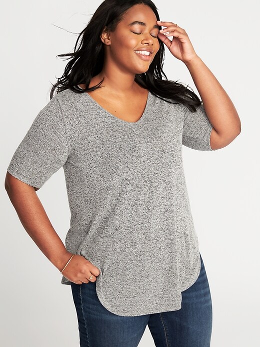 Image number 4 showing, Relaxed Plus-Size Plush-Knit Tunic