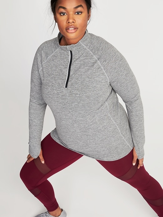 Image number 4 showing, Semi-Fitted Plus-Size1/4-Zip Pullover