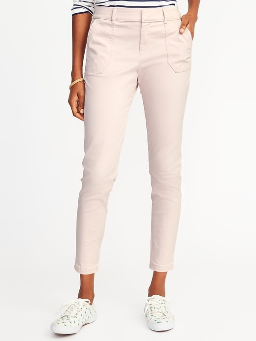 View large product image 1 of 3. Mid-Rise Utility Pixie Chinos for Women