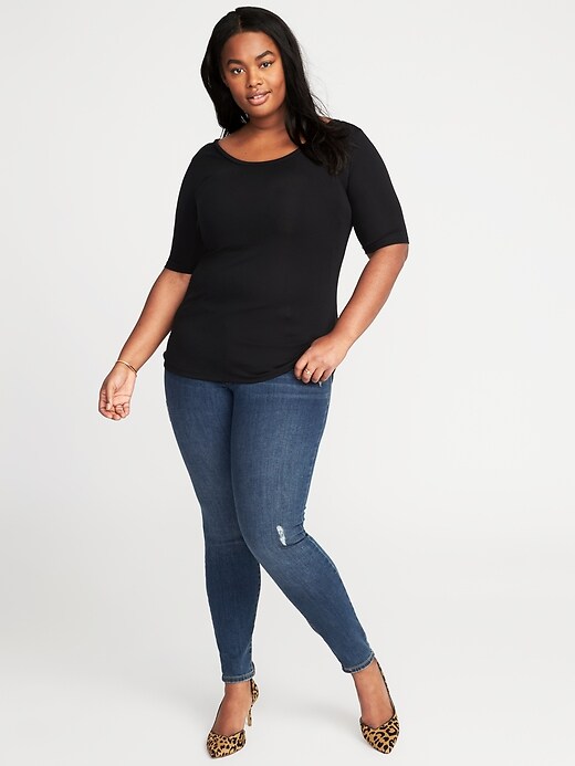 Fitted Ballet-Neck Plus-Size Tee | Old Navy