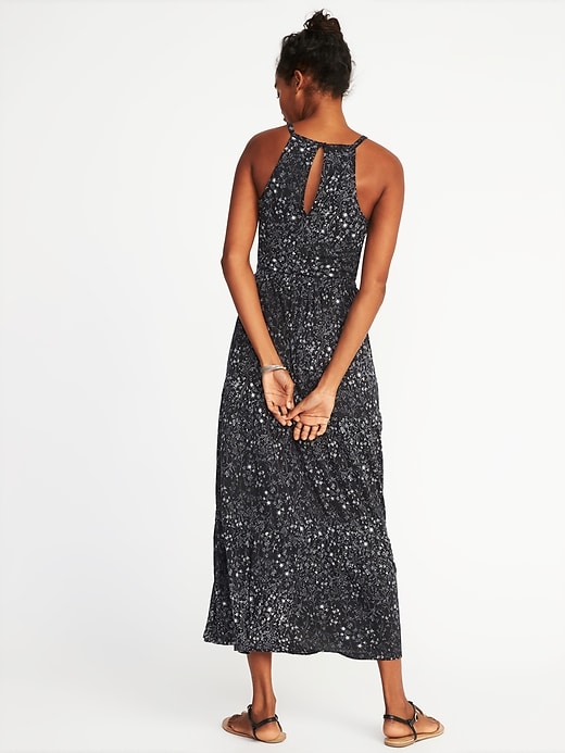 High neck waist defined maxi dress hotsell