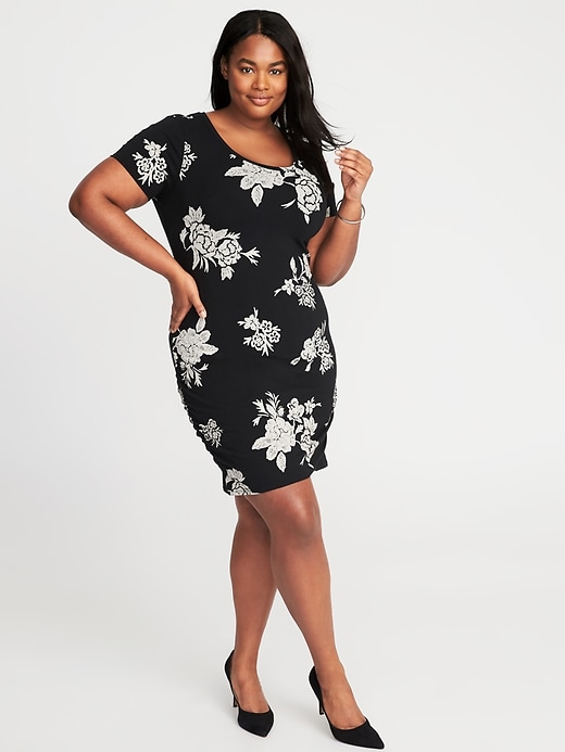 Image number 1 showing, Plus-Size Scoop-Neck Bodycon Dress