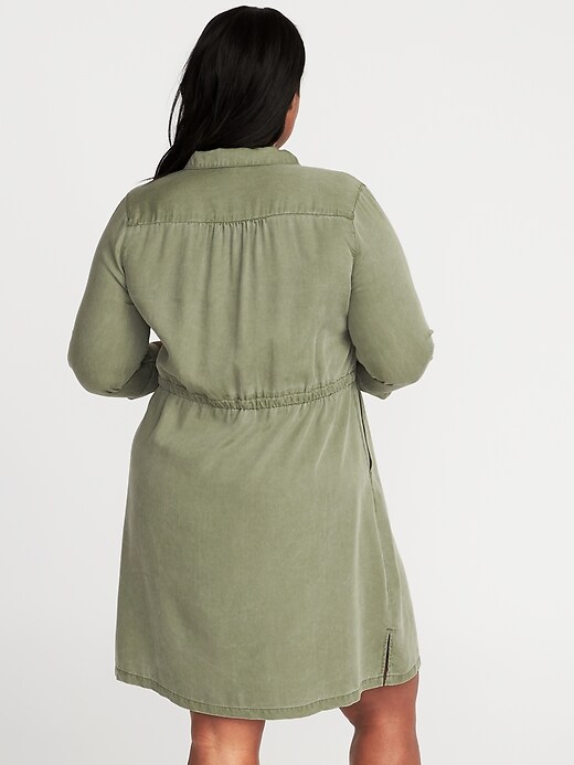 Image number 2 showing, Waist-Defined Plus-Size Utility Shirt Dress