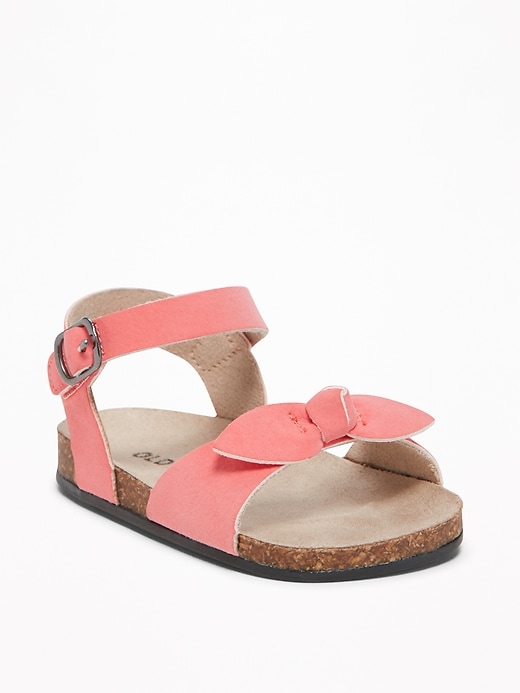 View large product image 1 of 4. Sueded Knot-Tie Sandals for Baby