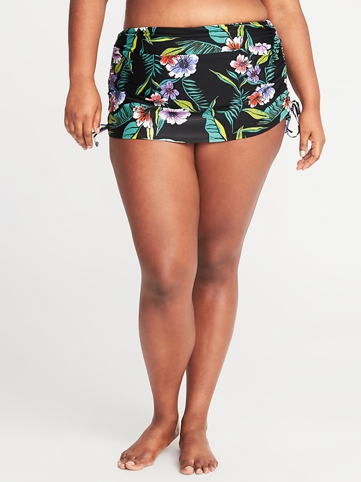 View large product image 1 of 1. Secret-Slim Side-Tie Plus-Size Swim Skirt