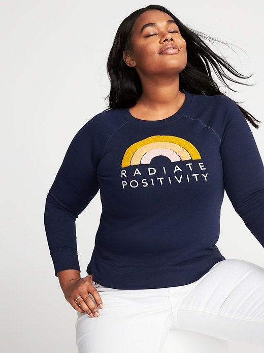 View large product image 1 of 1. Relaxed Plus-Size Graphic French-Terry Sweatshirt