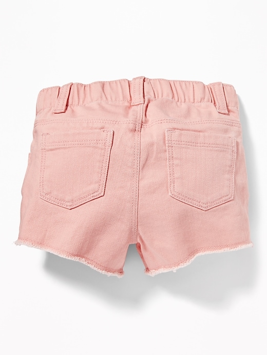 View large product image 2 of 2. Floral-Embroidered Denim Shorts for Toddler Girls