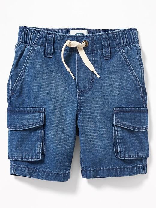 View large product image 1 of 3. Denim Pull-On Cargo Shorts for Toddler Boys