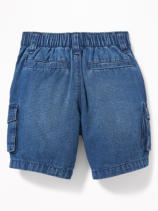 View large product image 2 of 3. Denim Pull-On Cargo Shorts for Toddler Boys
