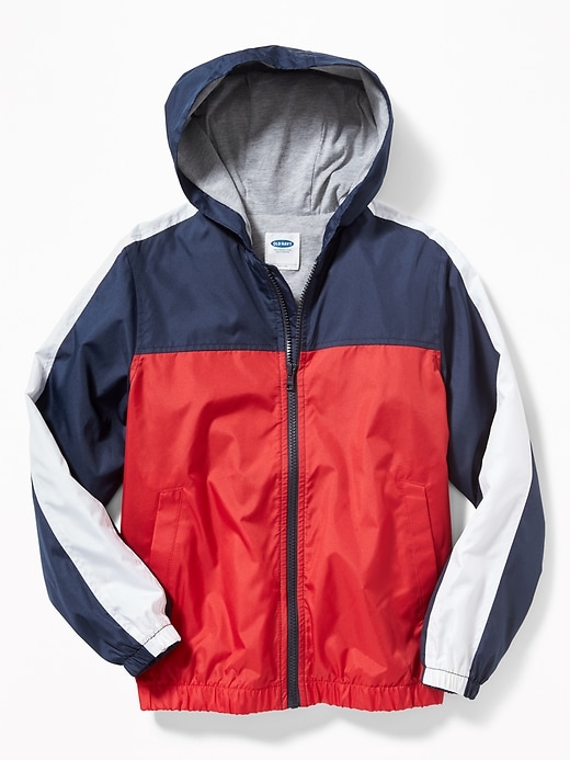 Red, White & Blue Color-Block Windbreaker For Boys | Old Navy