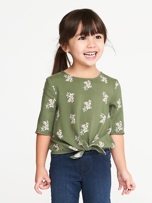 Printed Tie-Front Top for Toddler Girls | Old Navy