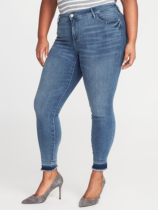 Image number 1 showing, High-Rise Secret-Slim Pockets Plus-Size Rockstar Ankle Jeans