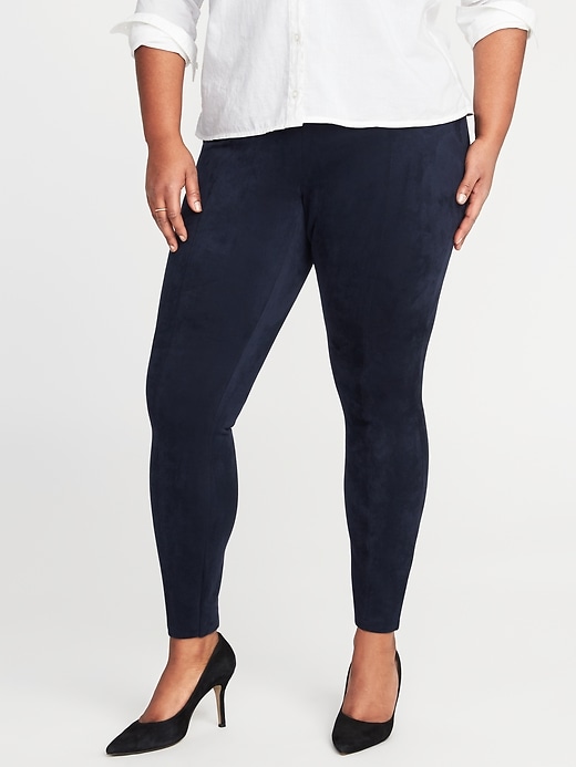 View large product image 1 of 3. High-Rise Plus-Size Sueded Stevie Pants