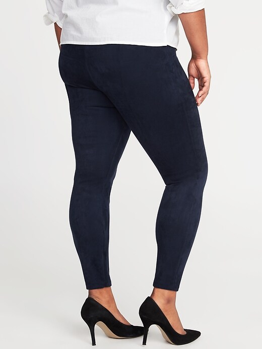 View large product image 2 of 3. High-Rise Plus-Size Sueded Stevie Pants