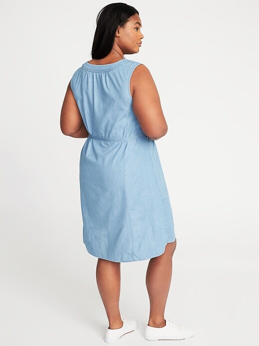 Image number 2 showing, Plus-Size Tie-Neck Swing Dress
