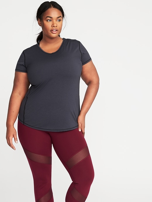 View large product image 1 of 1. Plus-Size Semi-Fitted Performance Top