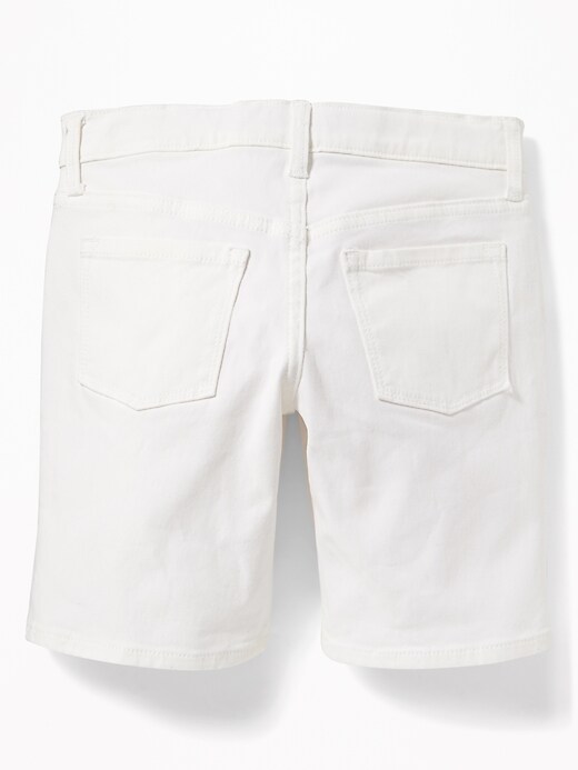 View large product image 2 of 3. White Denim Midi Shorts for Girls