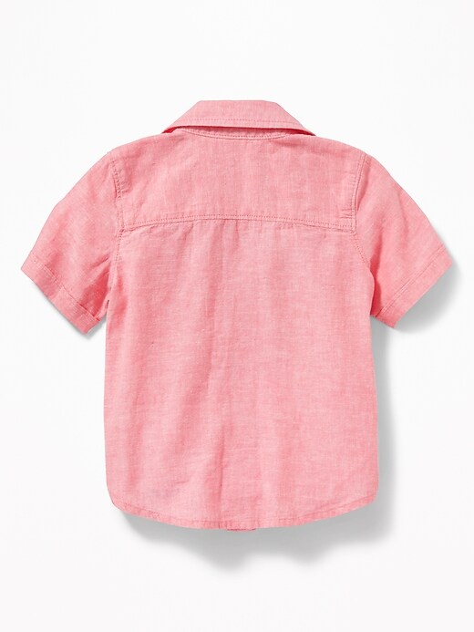 View large product image 2 of 4. Double-Pocket Linen-Blend Shirt for Toddler Boys