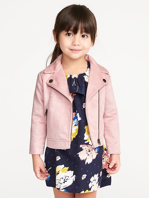 View large product image 1 of 4. Sueded Moto Jacket for Toddler Girls