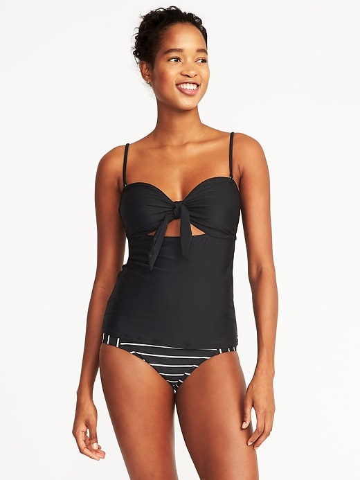 Image number 1 showing, Tie-Front Tankini Top for Women