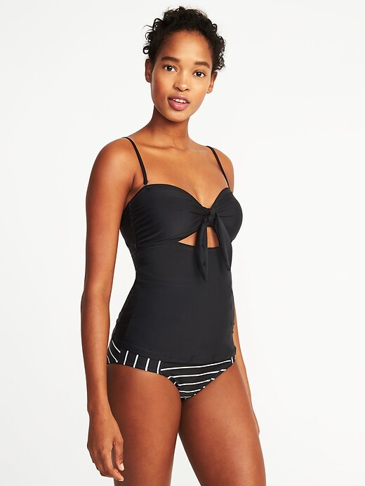 Image number 4 showing, Tie-Front Tankini Top for Women