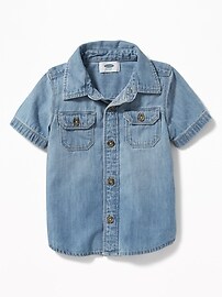 View large product image 4 of 4. Denim Utility Shirt for Toddler Boys