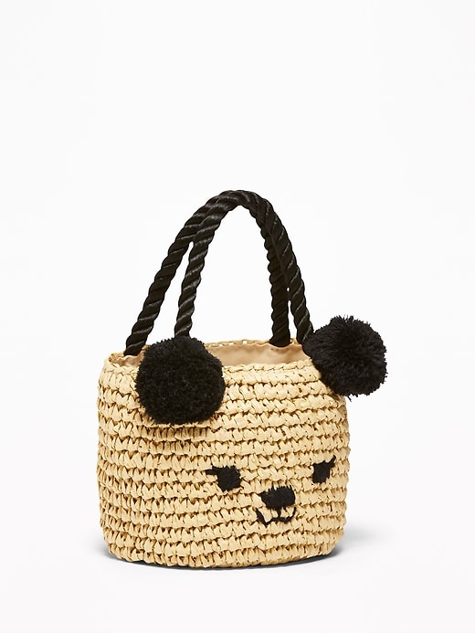 View large product image 1 of 1. Straw Critter Bag for Toddler Girls